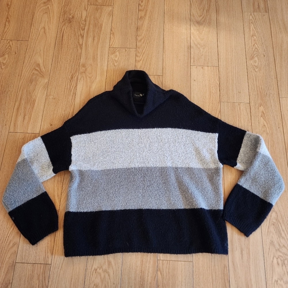 Cliche Striped Turtleneck Sweater- XL